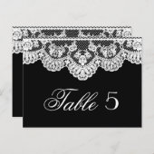 Dentelle blanche et Mariage noir Numéro de table (Devant / Derrière)