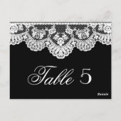 Dentelle blanche et Mariage noir Numéro de table (Dos)