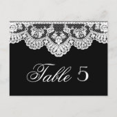 Dentelle blanche et Mariage noir Numéro de table (Devant)