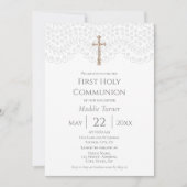 Dentelle blanche | Invitation à la première commun (Devant)