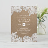 Dentelle blanche | Invitations de douches nuptiale (Debout devant)