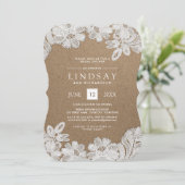 Dentelle blanche | Invitations de douches nuptiale (Debout devant)