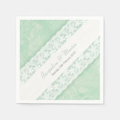 Dentelle blanche mariage sur serviettes en papier  (Devant)