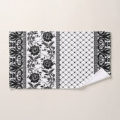 Dentelle blanche noire Élégant ensemble de serviet (Serviette à main)