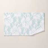 Dentelle blanche rose de menthe (Serviette à main)
