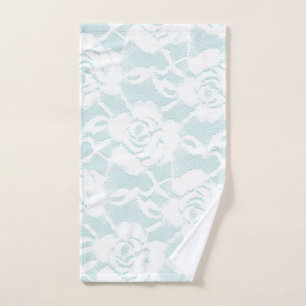 Dentelle blanche rose de menthe