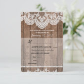 Dentelle blanche rustique et bois RSVP avec option (Debout devant)