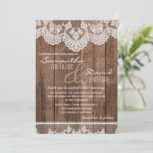 Dentelle blanche rustique et Faire-part de mariage (Debout devant)