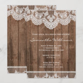 Dentelle blanche rustique et invitation d'annivers (Devant / Derrière)