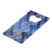 Dentelle blanche sur blues scintillants Abstrait (Devant Angle)