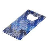 Dentelle blanche sur blues scintillants Abstrait (Dos Angle)