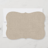 Dentelle blanche sur Burlap Faire-part de mariage (Dos)