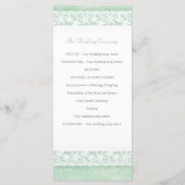 Dentelle blanche sur la carte rack du programme de (Dos)