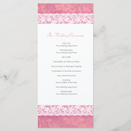 Dentelle blanche sur le corail rose programme de m (Dos)