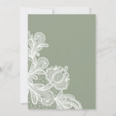 Dentelle blanche sur le Faire-part de mariage vert (Dos)