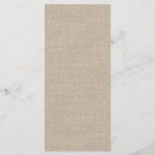 Dentelle blanche sur le menu Burlap (Dos)