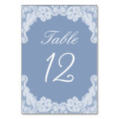 Dentelle blanche sur le numéro de table bleu (Dos)