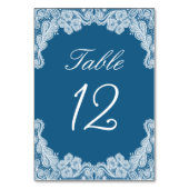 Dentelle blanche sur le numéro de table bleu (Dos)