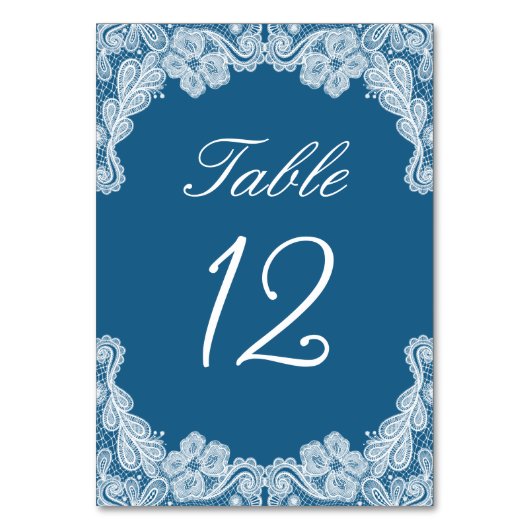 Dentelle blanche sur le numéro de table bleu (Par défaut)