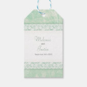 Dentelle blanche sur les étiquettes de faveur de m (Devant)