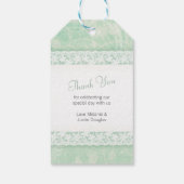 Dentelle blanche sur les étiquettes de faveur de m (Dos)