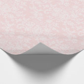 Dentelle blanche sur papier cadeau Mariage rose (Coin)