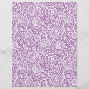 Dentelle blanche sur papier de papier de scrapbook