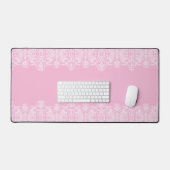 Dentelle blanche sur rose (Clavier et souris)