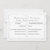 Dentelle blanche vintage Dîner Invitation (Devant)