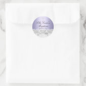 Dentelle blanche violette et sticker de baptême cr (Sac)