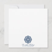 Dentelle bleue arabesque, invitation de mariage 5, (Dos)