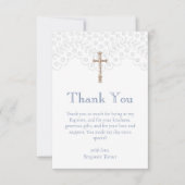 Dentelle bleue Dusty | Carte de remerciements du b (Devant)