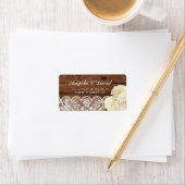 Dentelle Bois Floral Rustique Élégants Étiquettes (En situation)