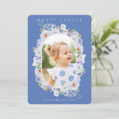 Dentelle botanique Floral Carte photo de Pâques (Debout devant)