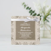 dentelle burlap et ruban blanc invitations de douc (Debout devant)