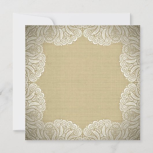 dentelle burlap et ruban rouge invitations de douc (Dos)