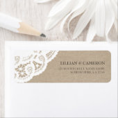 Dentelle Burlap Retourner les étiquettes d'adresse (En situation)