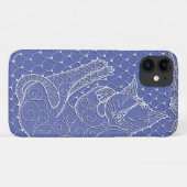 Dentelle Chat Endormi (lilas) sur étui de téléphon (Dos (Horizontal))