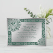 Dentelle d'argent arabesque, invitation de mariage (Debout devant)