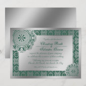 Dentelle d'argent arabesque, invitation de mariage (Devant / Derrière)