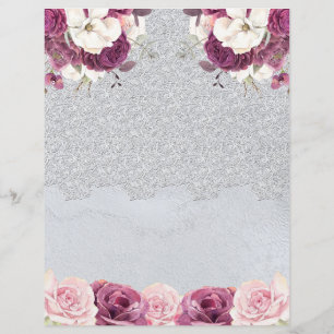 Dentelle d'argent et papier à scandale floral roma