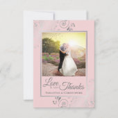 Dentelle d'argent sur Blush Pink Love & Merci Mari (Devant)