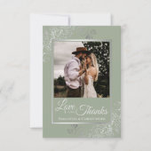 Dentelle d'argent sur Sage Green Love & Merci Mari (Devant)