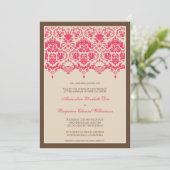 Dentelle Darling Damask 5x7 Faire-part de mariage  (Debout devant)