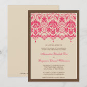 Dentelle Darling Damask 5x7 Faire-part de mariage  (Devant / Derrière)
