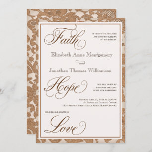 Dentelle d'automne foi Hope Love Faire-part de mar