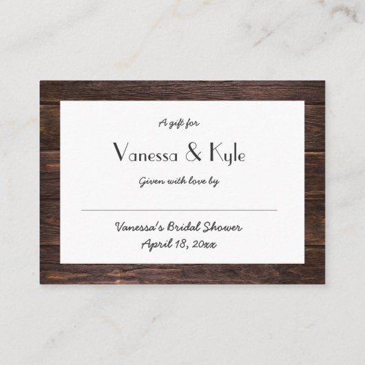 Dentelle de bois Afficher carte d'insertion de dou (Dos)