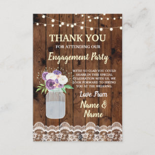 Dentelle de bois carte de remerciements jarres flo