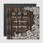 Dentelle de bois rustique Faire-part Mariage (Devant / Derrière)