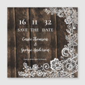 Dentelle de bois rustique Faire-part Mariage (Devant)